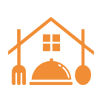 Signet des Rostocker Küchenstudios: Haus mit Besteck